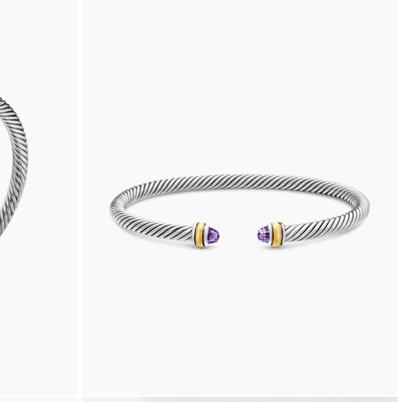 David Yurman Classic Cable Bracelet with Amethyst 4mm - Picture 3 of 7